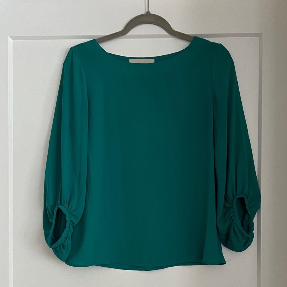 green blouse with loose sleeves - loft